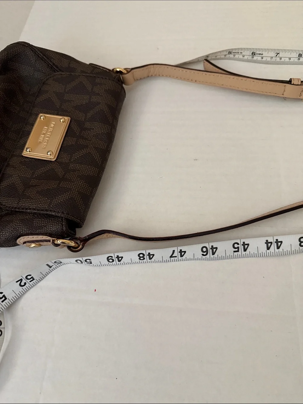 Michael Kors Jet Set Small Flap monogram crossbody, gold  hardware